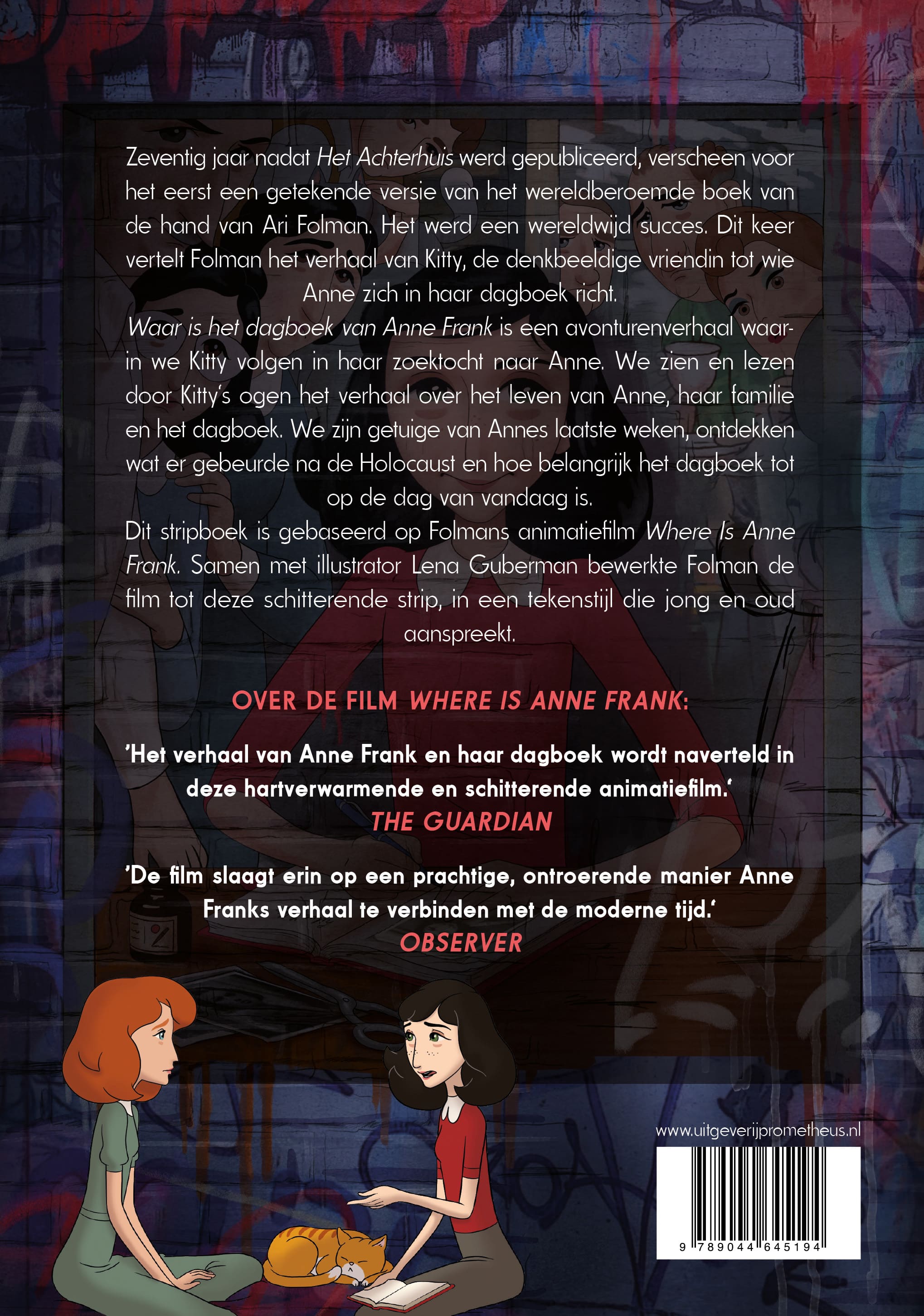 Achterkant: Waar is het dagboek van Anne Frank graphic novel