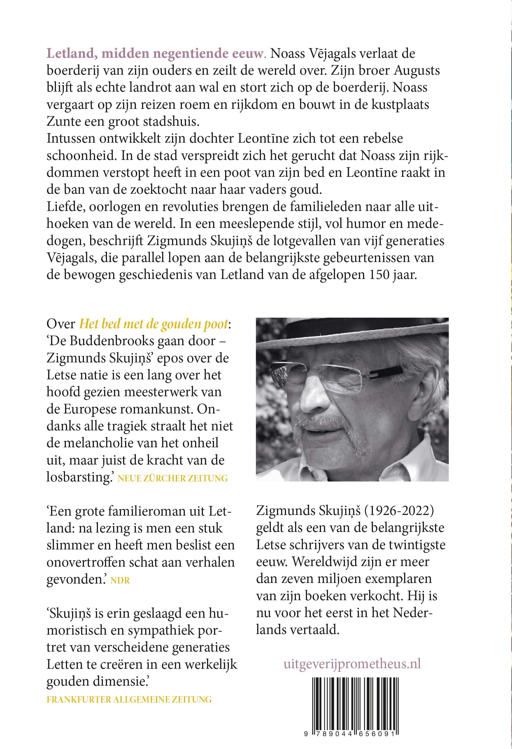 Achterkant: Het bed met de gouden poot