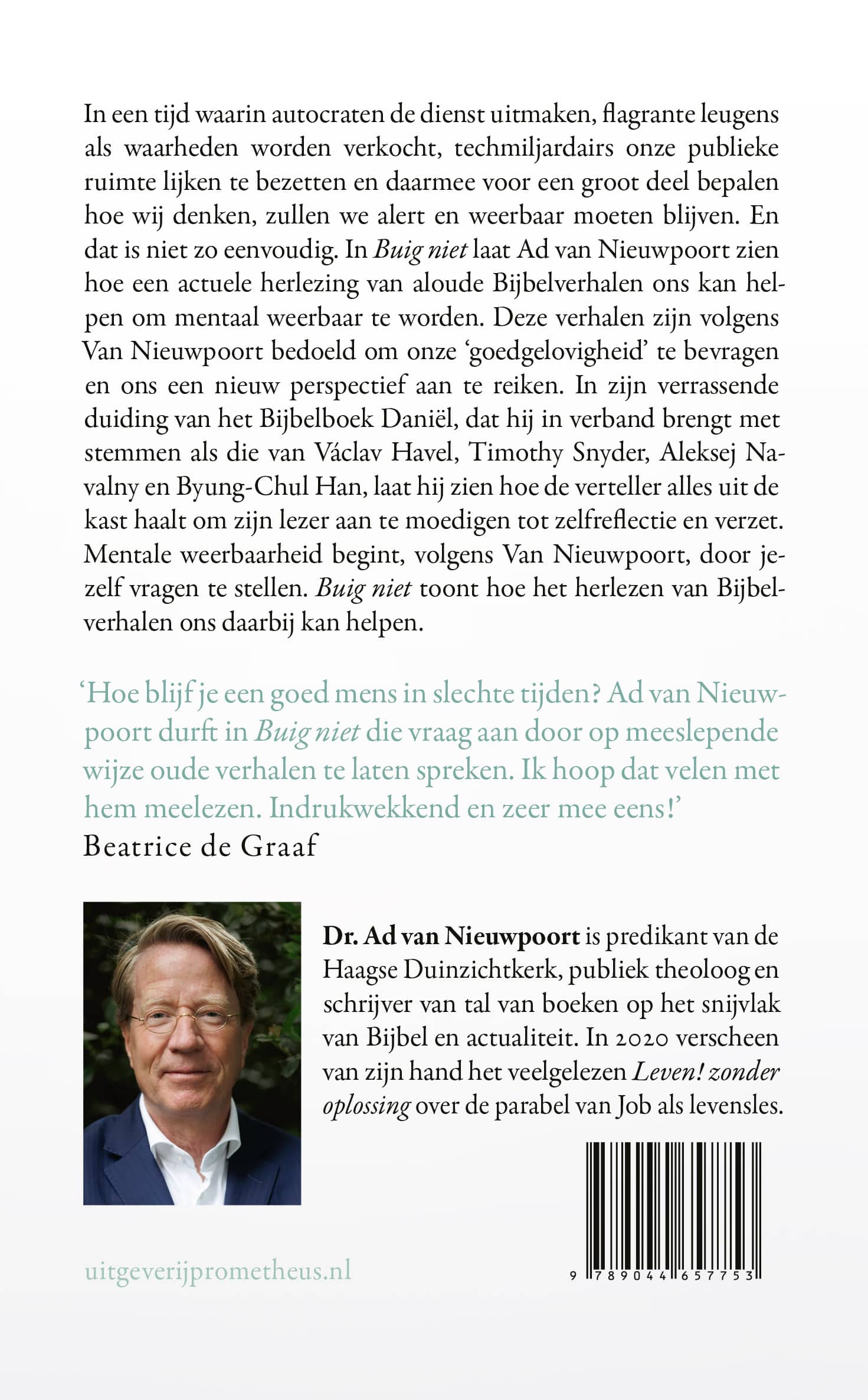 Achterkant: Buig niet